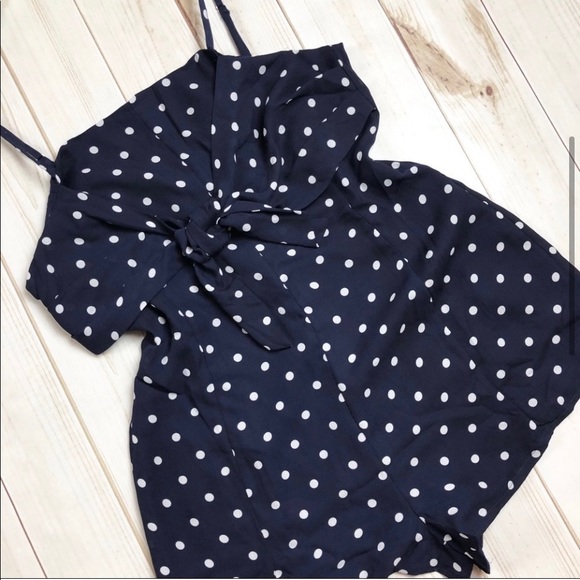 🐣NewList🆕 Polka Dot Romper in Navy Blue - Picture 3 of 6